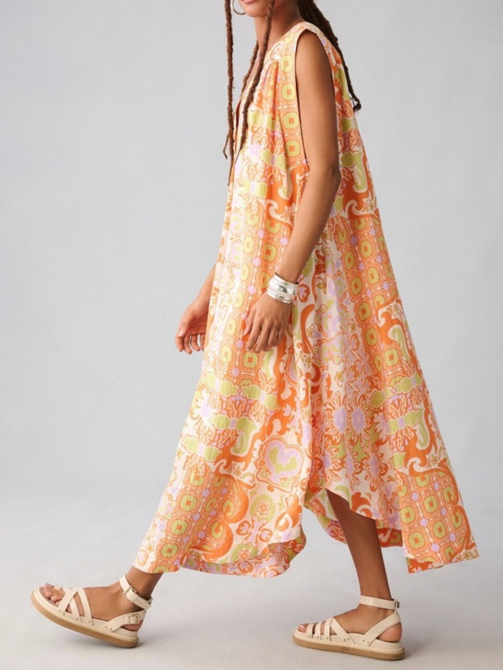 Maeve by Anthropologie Printed V-Neck Tunic Dress | XL Petite | GUC - Picture 2 of 16
